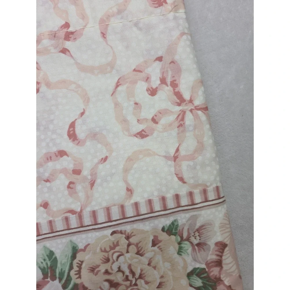 Vintage 80 90s Cottagecore Grandmillennial Floral Valances Dots Bows Ribbons Set